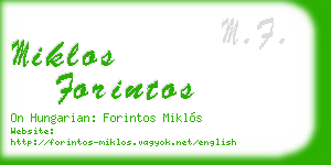 miklos forintos business card